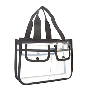 HAOGUAGUA Small Clear Cosmetic Bag with Pockets, Clear Makeup Artist Storage Bag