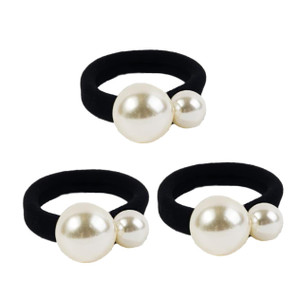 Beavorty 3 Pcs Girl Pearl Scrunchies, Hair Rings, Headbands, Hair Ropes, Elastic Hair Ties and Ponytail Holders with Elasticity Brackets