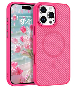 YINLAI Case for iPhone 16 Pro Max 6.9-Inch, Magnetic [Compatible with Magsafe] Carbon Fiber Support Wireless Charging Men Women Slim Metal Lens Frame