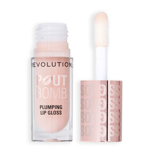 Revolution Beauty London, Pout Bomb Plumping Lip Gloss, High-Shine for Glossy, Fuller & Plump Lips with Hyaluronic Acid & Peptides, Vegan & Cruelty-F