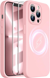 Dssairo Magnetic for iPhone 13 Pro case,with 2× Screen Protector,Upgrade Liquid Silicone,Upgrade Camera Protection,Military-Grade Drop Shockproof Pro