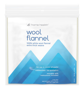 Home Health Wool Flannel - 100% White Wool, Extra Thick Weave, Unbleached, No Synthetics, For Castor Oil Packs, Reusable - Cruelty-Free, Eco-Friendly