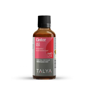TALYA Castor Oil 1.7 oz (50 ml) - Cold Pressed - Boost Hair Growth - Growth for Eyelashes, Eyebrows - Moisturizing Massage Oil for Aromatherapy - Veg