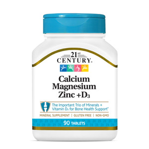 21st Century Cal Mag Zinc +D Tablets, 90 Count