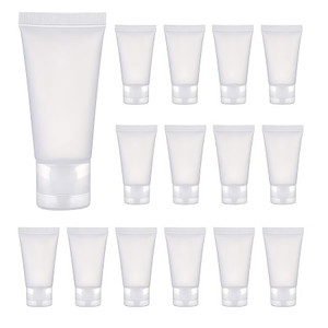 UPSTORE 20PCS Emply Plastic Cosmetic Soft Tube Vial Bottles with Flip Cover Makeup Travel Sample Packing Storage Holder Container for Toothpaste Sham