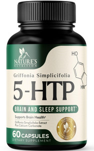 5HTP 200mg Capsules - 5 HTP Supplement Plus Calcium for Brain Health & Sleep Support, Extra Strength Griffonia Simplicifolia 5-HTP Formula, 5 Hydroxy