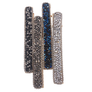 4 Rhinestone Crystal Long Slim Beak Duckbill Alligator Clip Pin Hair Accessories Women Girls