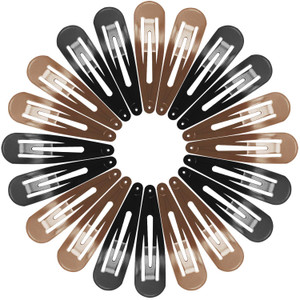 Funtopia 40 Pcs 7cm / 2.8 Inch Long No Slip Metal Hair Clips, Large Snap Barrettes for Thick Hair (Brown, Black)