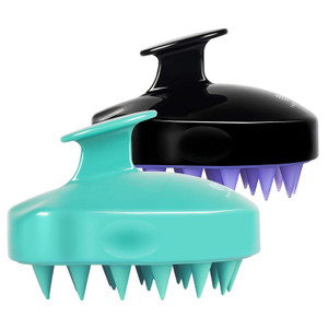 HEETA Hair Scalp Massager Shampoo Brush 2 Pack, Soft Silicone Bristles to Remove Dandruff, Waterproof Hair Scrubber for Both Wet Dry Use, Suitable fo