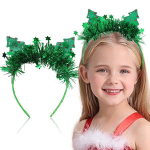 Florry Green Christmas Headbands for Women Cute Christmas Tree Hair Bands Holiday New Year Hair Accessories for Girls