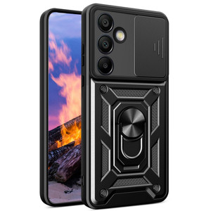 Ysnzaq Armor Case for Samsung Galaxy S24 FE, Military Grade Durable Shockproof Protective Phone Case with Kickstand & Slide Camera Lens Cover for Sam