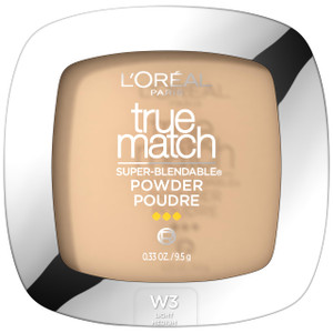 L'Oreal Paris True Match Super Blendable Oil Free Powder Foundation, W3 Light Medium, 0.33 oz, Packaging May Vary