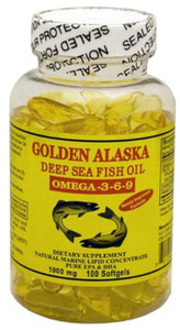 Golden Alaska Deep Sea Omega-3-6-9 Fish Oil 1000mg 100 Softgels