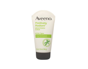 Aveeno Positively Radiant Skin Brightening Exfoliating Daily Facial Scrub, Moisture-Rich Soy Extract, Oil- & Soap-Free Tone-Evening Face Cleanser, Hy