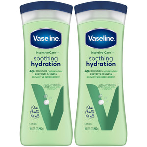 Vaseline Soothing Hydration 2-Pack  Intensive Care Moisturizing Hand and Body Lotion with Aloe, Ultra-Hydrating Lipids, 48 Hours of Moisture, 10 Oz