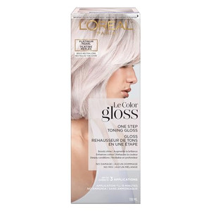 L'Oreal Paris Le Color Gloss One Step In-Shower Toning Hair Gloss for Bleached Hair, Neutralizes Brass, Conditions & Boosts Shine, Platinum Pearl, 4