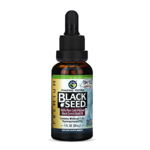 Amazing Herbs Premium Black Seed Oil - Cold Pressed Nigella Sativa Aids in Digestive Health, Immune Support, Brain Function, Joint Mobility, Gluten F