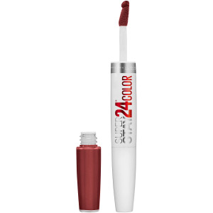 Maybelline Super Stay 24, 2-Step Liquid Lipstick Makeup, Long Lasting Highly Pigmented Color with Moisturizing Balm, Everlasting Wine, Plum Red, 1 Co