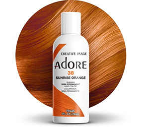 Adore Semi Permanent Hair Color (038 Sunrise Orange) | Vegan & Cruelty-Free Orange Hair Dye | No Ammonia, No Peroxide, No Alcohol | 4 Fl Oz