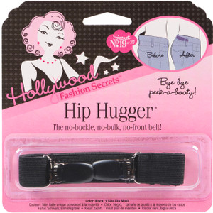 Hollywood Fashion Secrets Hip Hugger, Black, Elastic Belt Alternative, One Size