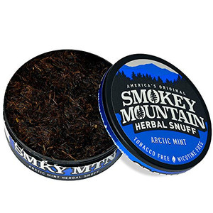 Smokey Mountain Herbal Long Cut  Wintergreen  1 Can - Tobacco Free and Nicotine Free Snuff
