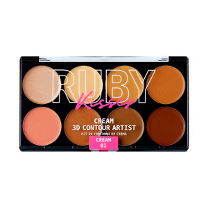Ruby Kisses 3D Face Creator Cream Foundation & Concealer, 12 Hours Long Lasting, Medium to Full Coverage, Non-Greasy, Ideal for Makeup & Contour Pale