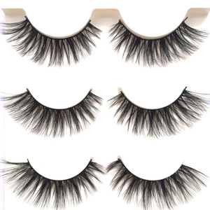 Imported Korea Fiber Faux Mink False Eye lashes Handmade Reusable Long Cross Volume Dramatic Lashes Natural Look Makeup Thick Black Fake EyeLashes