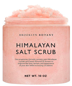 Brooklyn Botany Himalayan Salt Body Scrub - Moisturizing and Exfoliating Body, Face, Hand, Foot Scrub - Fights Stretch Marks, Fine Lines, Wrinkles -