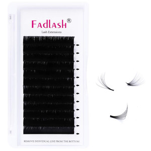 Easy Fan Volume Lashes 8~20mm D Curl Volume Eyelash Extensions 5D 6D 7D 8D 10D Faux Mink Rapid Blooming Lash Extensions 0.05 0.07 by FADLASH (0.07-D,