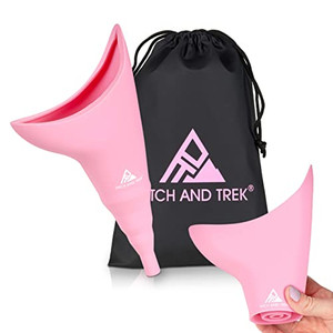 Pitch and Trek Women's Silicone Urination Device for Travel & Outdoor, Pink