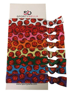 Basketball Ponytail Holders, Elastic No Crease Ribbon Hair Accessories for Girls, Women, and Basketball Team Members