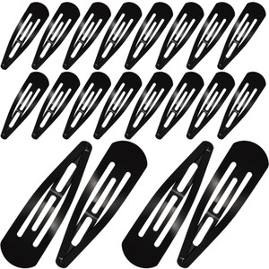 WILLBOND 30 Pieces 3.1 Inch Large Metal Snap Hair Clips Nonslip Barrettes Women Hair Accessories(Black)