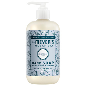 MRS. MEYER'S CLEAN DAY Hand Soap, Made with Essential Oils, Snowdrop, 12.5 fl. oz