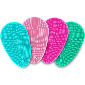 Mary Lavender Silicone Face Scrubber Soft Facial Cleansing Brush Blackhead Srubber Cleanser Brush for Exfoliating Massage Face for All Skin Types(4 P