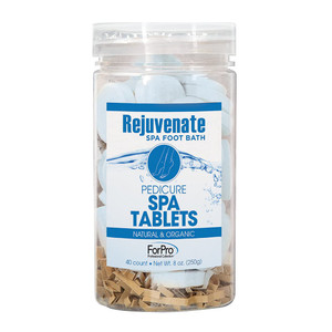 Rejuvenate Spa Foot Bath Pedicure Spa Tablets, Organic Foot Soak Tablets for Softening Skin & Replenishing Moisture, Ocean Breeze, 40-Count