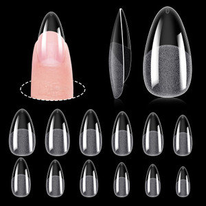 Short Stiletto Nail Tips Clear Nail Tips Half Cover MEKK 600PCS Acrylic False Nail Tips Fake Nail Tips for Nail Salons and DIY Nail Art at Home,10Siz