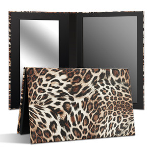 SZDYM Mermaid Empty Magnetic Palette, Fish scale Empty Magnetic Palette for Highlighters Eyeshadows Lipstick Blush Powder Rectangle Large size (Leopa