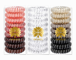 KANPRINCESS 27 PCS Spiral Hair Ties,No Crease Coil Hair Bands, Phone Cord Hair Ties for Thick Hair - Women Ponytail Holder Elastics