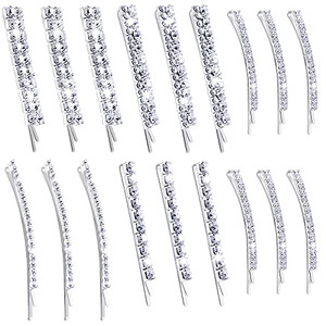 15 Pieces Rhinestone Hair Clips Metal Rhinestone Hair Pins Clear Crystal Bobby Pins for Women Luxury Hair Barrettes Bling Hair Pins Hair Accessories
