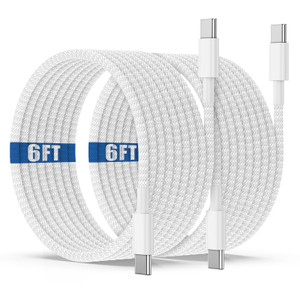 USB C to C Charging Cable 6ft, 60W Fast Type C to C Charger Cord Long for Apple iPhone 17 Pro Max/17 Air/16 Pro Max/15 Plus, MacBook Pro 2021/2020/20