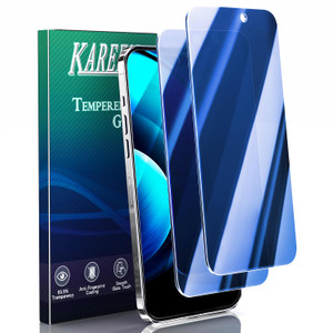 KAREEN 2 Pack for iPhone 16 Pro Max Privacy Screen Protector, 9H Tempered Glass, Gradient Anti Spy Anti Blue Light, Full Coverage, 6.9 Inch Blue