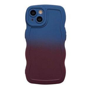 ZCDAYE Case for iPhone 16 Pro Max, Cute Neon Gradient Color Phone Case with Camera Protection, Curly Wave Frame Soft TPU Shockproof Phone Cover for W