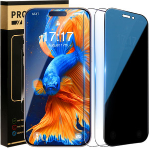 BJVVKW 3 Pack Screen Protector Tempered Glass for iPhone 16 Pro 6.3 Inch iPhone 15 iPhone 14 Optional High-Aluminum 9H Hardness Privacy HD Clear Anti