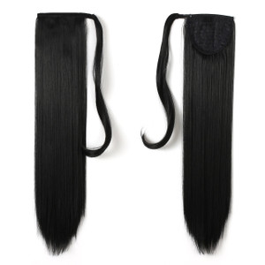 Onedor 24" Straight Wrap Around Ponytail Extension for Women. Premium Synthetic Fiber 120g-130g (16H613)