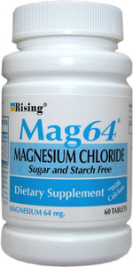 Rising Mag64 Magnesium Chloride with Calcium Tablets, 60 Count
