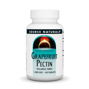 Source Naturals Grapefruit Pectin, Soluble Fiber - 1000 mg Dietary Supplement - 60 Tablets