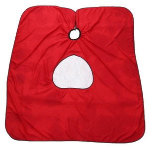 ULTNICE Salon Home Barbers Hairdressing Cape Gown with Viewing Window for Hair Cutting 62.9 * 57"(Red)
