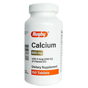 Rugby Calcium 600mg with 5mcg of Vitamin D3 150 Tablets