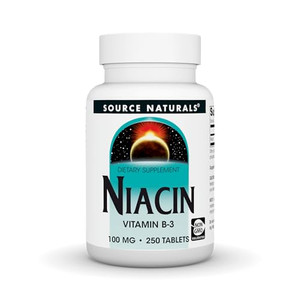 Source Naturals Niacin, Vitamin B-3, Non-GMO, 100 mg - 250 Tablets