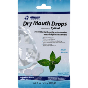Hager Pharma Dry Mouth Drops Mint 26 Ct